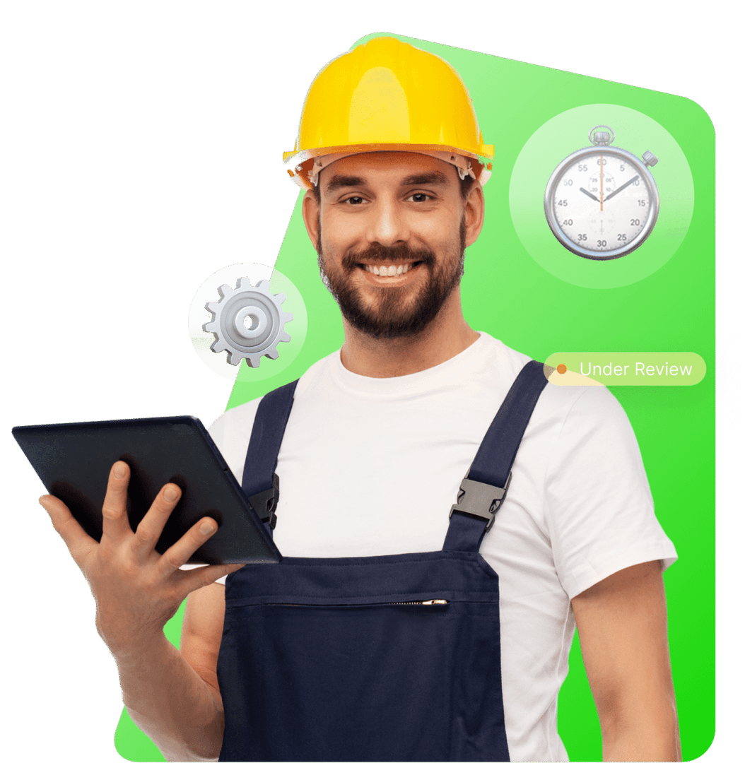 Operador de linha de produção com documentação digital, controle de processos e tempos